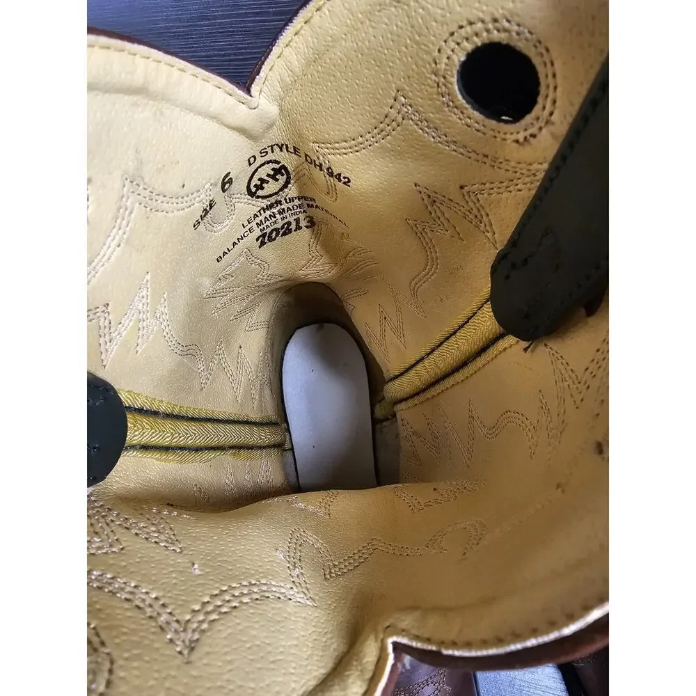 Double-H Boots Domestic Round Toe Western Buckaroo DH942 Trucker Soft Toe 6 D